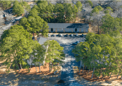 An aerial view of the Magnolia Crossing apartment community